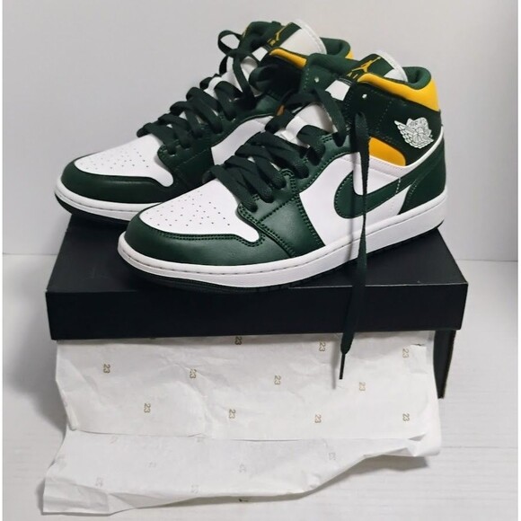 NIKE AIR JORDAN 1 MID SONICS MENS SIZE 9 SHOES NEW NEVER WORN W ORIGINAL BOX main image 11